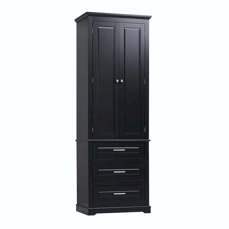 Armoire de rangement haute pour salle de bain avec trois tiroirs