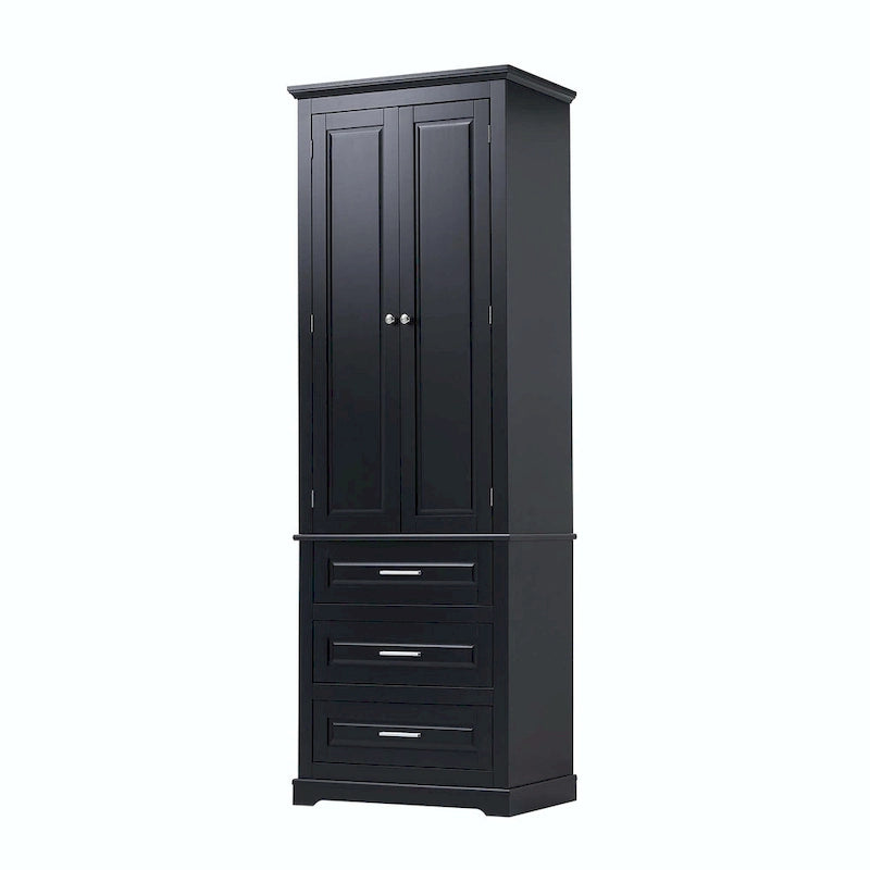 Armoire de rangement haute pour salle de bain avec trois tiroirs