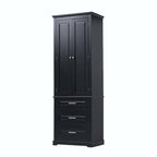 Armoire de rangement haute pour salle de bain avec trois tiroirs