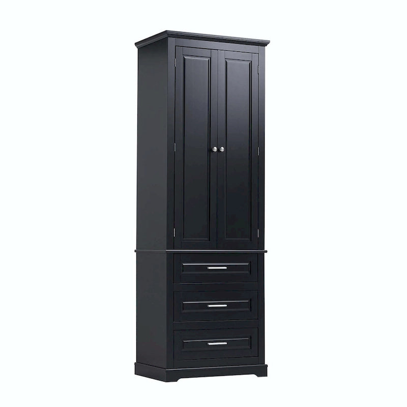 Armoire de rangement haute pour salle de bain avec trois tiroirs