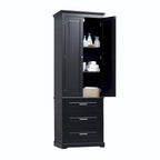 Armoire de rangement haute pour salle de bain avec trois tiroirs