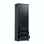 Armoire de rangement haute pour salle de bain avec trois tiroirs