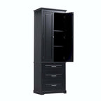 Armoire de rangement haute pour salle de bain avec trois tiroirs