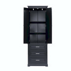 Armoire de rangement haute pour salle de bain avec trois tiroirs