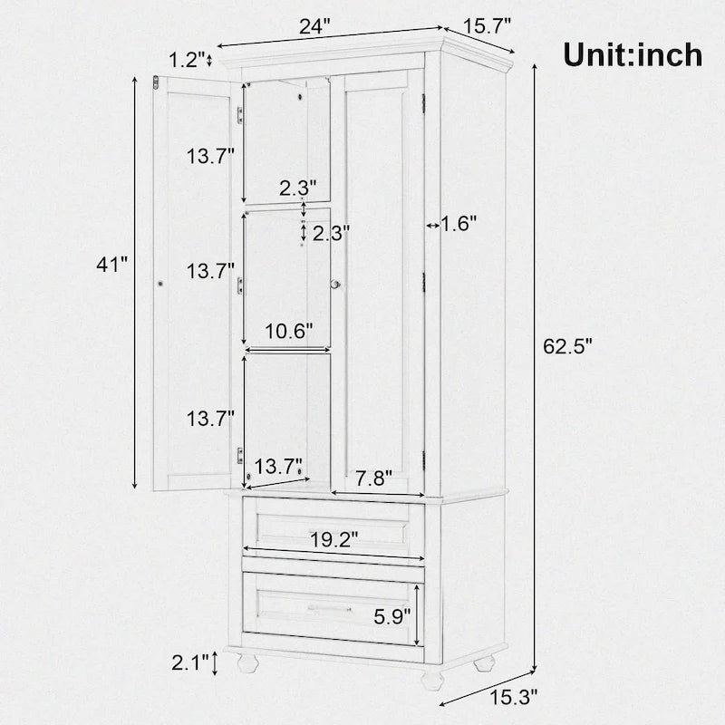 Armoire de rangement haute en bois, moderne et minimaliste, pour salle de bain, avec dispositif anti-basculement