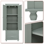 Armoire de rangement haute en bois, moderne et minimaliste, pour salle de bain, avec dispositif anti-basculement
