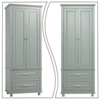 Armoire de rangement haute en bois, moderne et minimaliste, pour salle de bain, avec dispositif anti-basculement