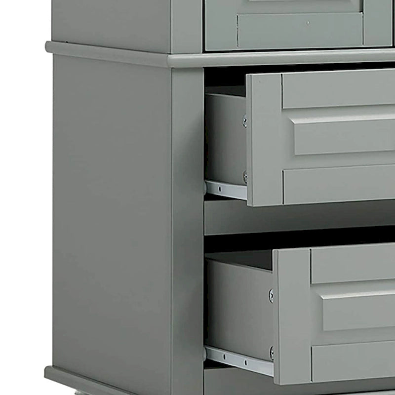 Armoire de rangement haute en bois, moderne et minimaliste, pour salle de bain, avec dispositif anti-basculement