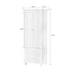 Armoire de rangement haute en bois, moderne et minimaliste, pour salle de bain, avec dispositif anti-basculement