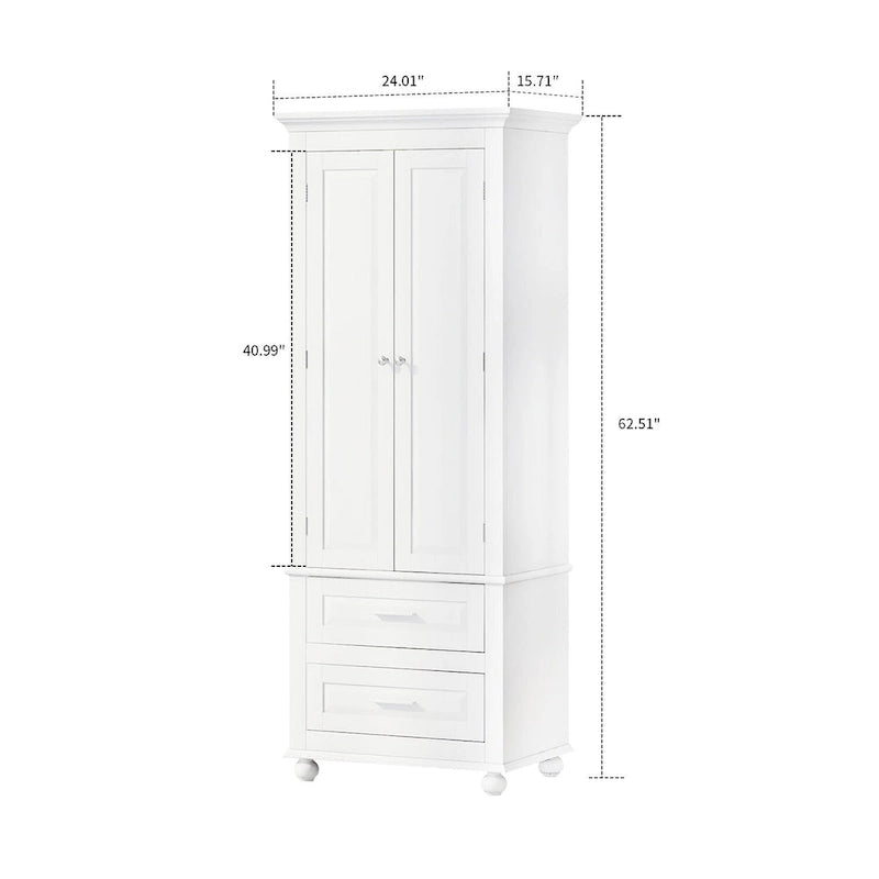 Armoire de rangement haute en bois, moderne et minimaliste, pour salle de bain, avec dispositif anti-basculement