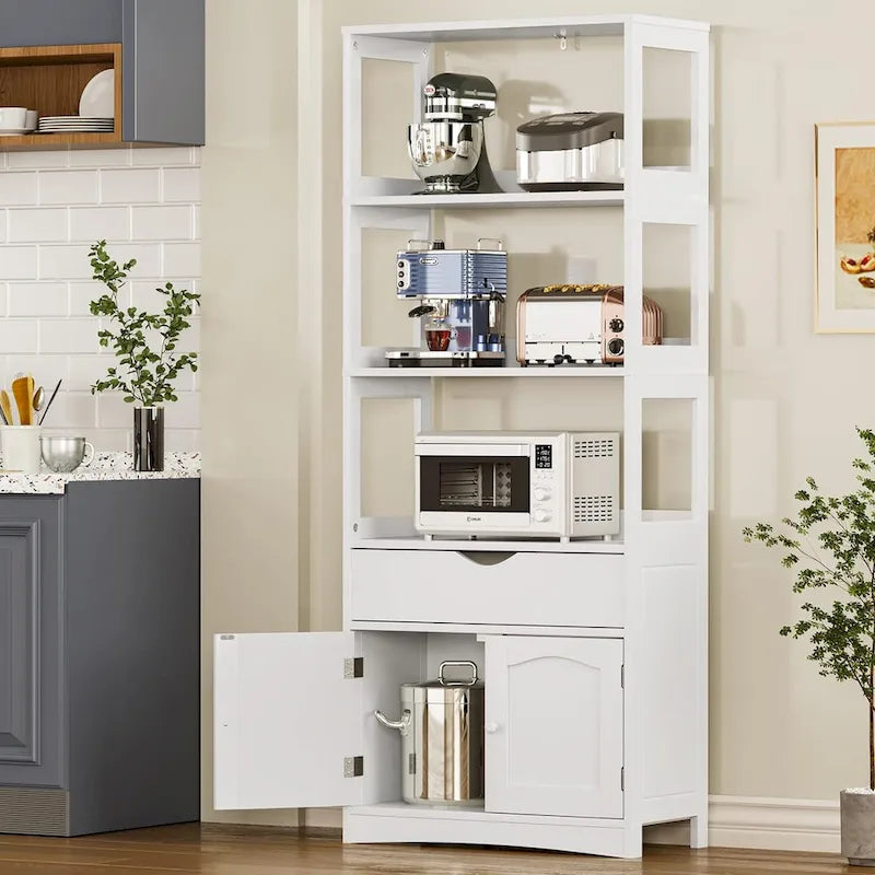 Armoire de rangement de salle de bain 64H, colonne de rangement pour linge autoportante