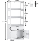 Armoire de rangement de salle de bain 64H, colonne de rangement pour linge autoportante