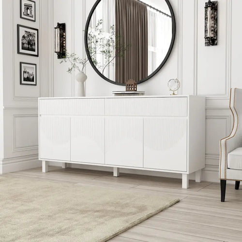 63W Bookcase Display Sideboard Lacquer Versatile Home Organizer - 63