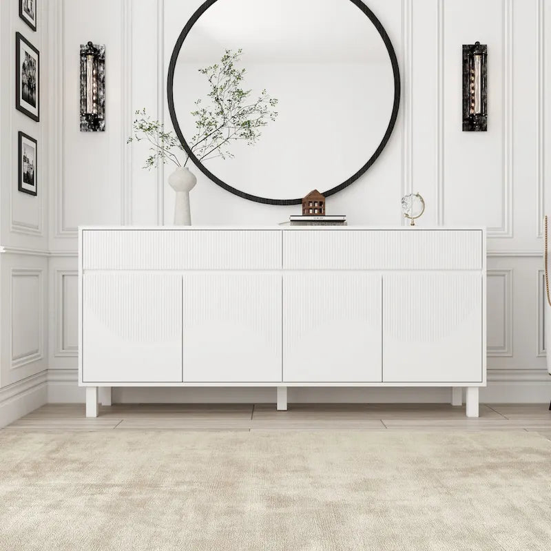 Buffet bibliothèque/vitrine laquée 63W - Rangement polyvalent pour la maison