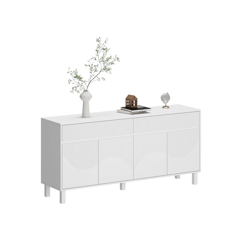 Buffet bibliothèque/vitrine laquée 63W - Rangement polyvalent pour la maison
