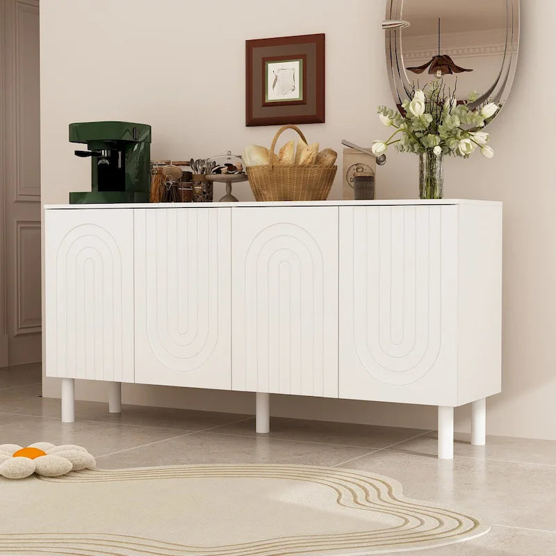 Buffet/bibliothèque/meuble de cuisine/crédence/table d'appoint en MDF blanc