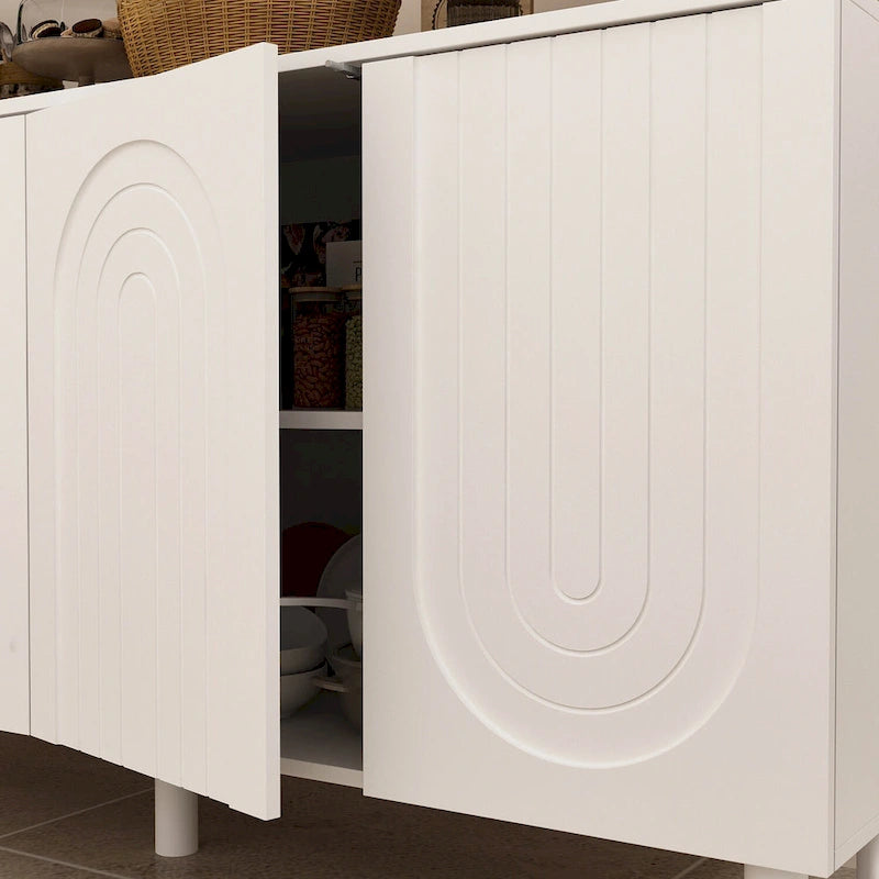 Buffet/bibliothèque/meuble de cuisine/crédence/table d'appoint en MDF blanc