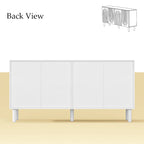 Buffet/bibliothèque/meuble de cuisine/crédence/table d'appoint en MDF blanc
