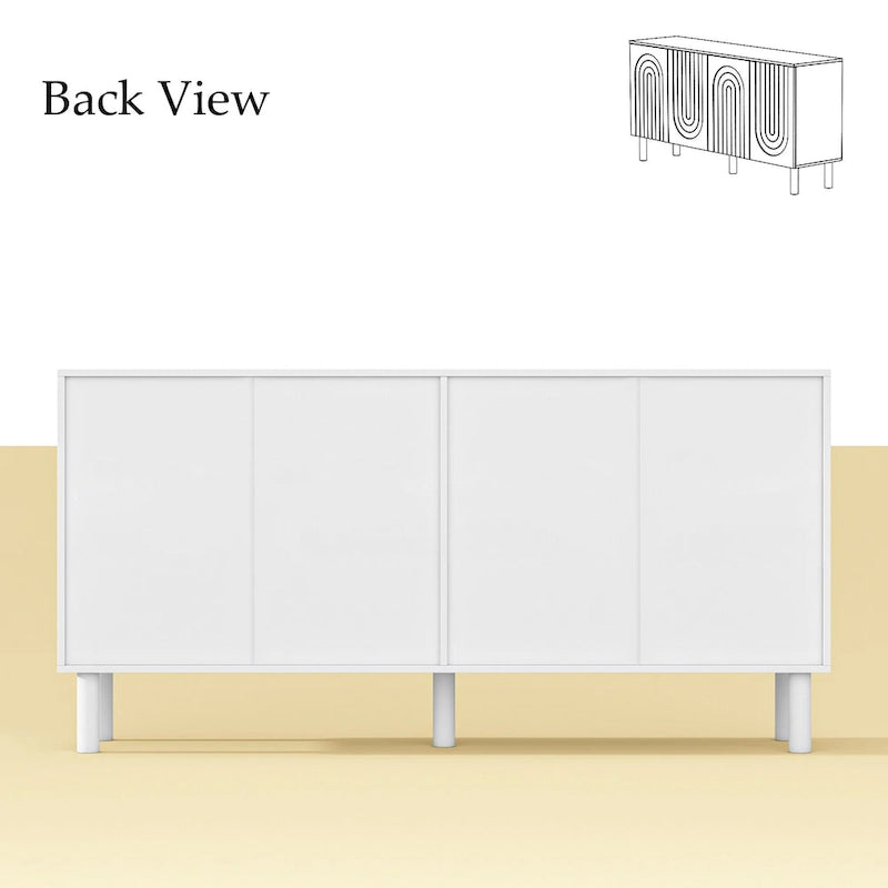 Buffet/bibliothèque/meuble de cuisine/crédence/table d'appoint en MDF blanc