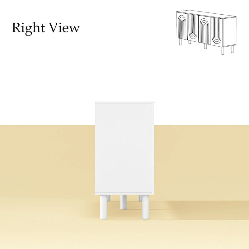 Buffet/bibliothèque/meuble de cuisine/crédence/table d'appoint en MDF blanc