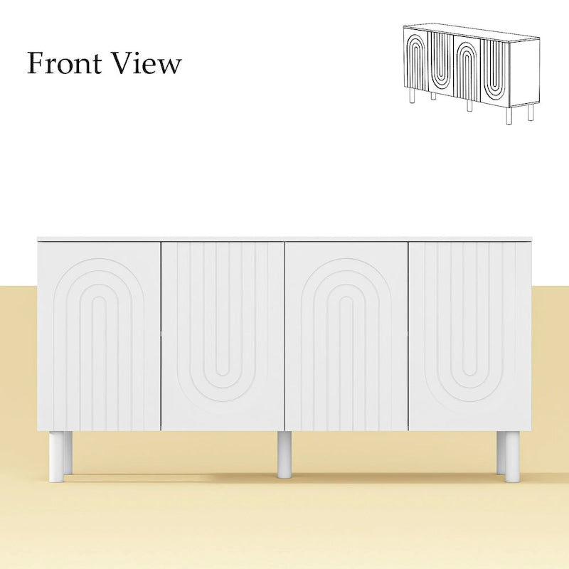 Buffet/bibliothèque/meuble de cuisine/crédence/table d'appoint en MDF blanc