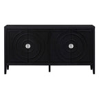 Porte de buffet avec poignée de porte ronde en métal à motif rainuré circulaire - Non applicable