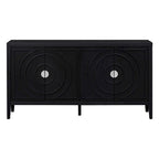 Porte de buffet avec poignée de porte ronde en métal à motif rainuré circulaire - Non applicable