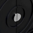 Porte de buffet avec poignée de porte ronde en métal à motif rainuré circulaire - Non applicable