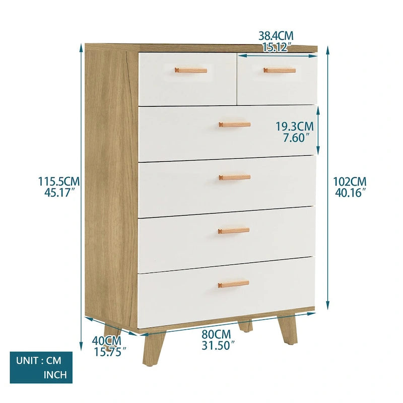 Armoire latérale de rangement moderne blanche avec poignées en bois massif et tiroir