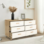 Armoire latérale de rangement moderne blanche avec poignées en bois massif et tiroir
