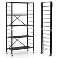 Étagères réglables à 5 niveaux avec roulettes pour garage, cuisine ou balcon - 30 x 13,5 x 60