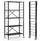Étagères réglables à 5 niveaux avec roulettes pour garage, cuisine ou balcon - 30 x 13,5 x 60