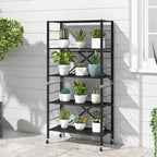 Étagères réglables à 5 niveaux avec roulettes pour garage, cuisine ou balcon - 30 x 13,5 x 60