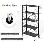 Étagères réglables à 5 niveaux avec roulettes pour garage, cuisine ou balcon - 30 x 13,5 x 60