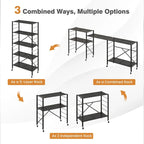 Étagères réglables à 5 niveaux avec roulettes pour garage, cuisine ou balcon - 30 x 13,5 x 60