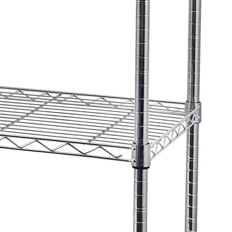 Étagère à 5 niveaux en fil d'acier avec roulettes - (59,06 x 17,72 x 70,87)