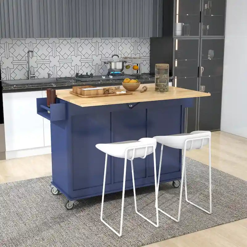 Chariot de cuisine multifonctionnel avec porte-épices et étagères réglables