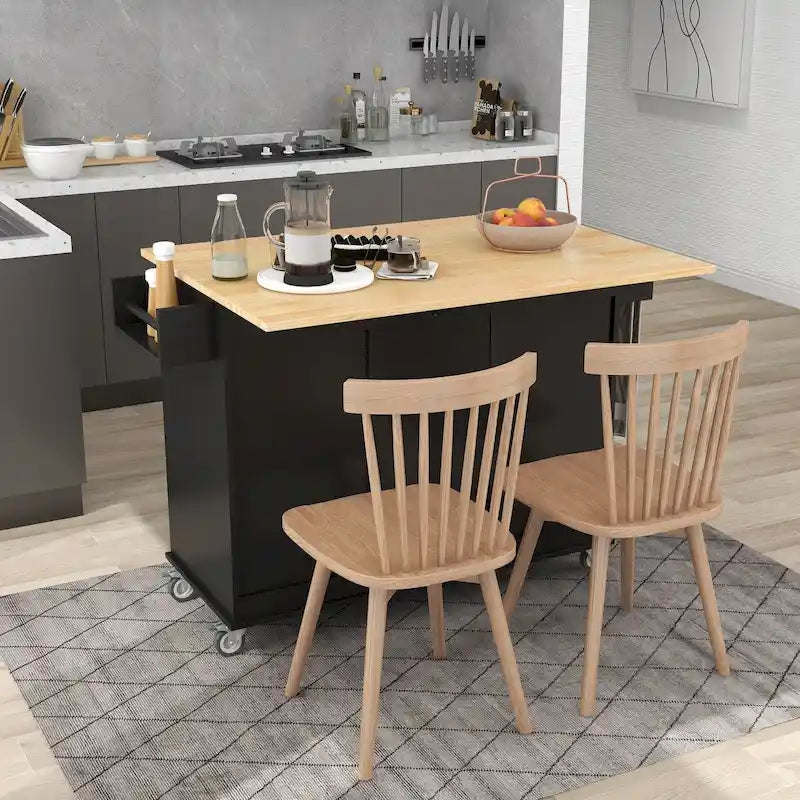 Chariot de cuisine multifonctionnel avec porte-épices et étagères réglables