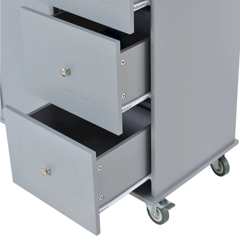 Chariot de cuisine multifonctionnel avec porte-épices et étagères réglables