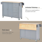 Chariot de cuisine multifonctionnel avec porte-épices et étagères réglables