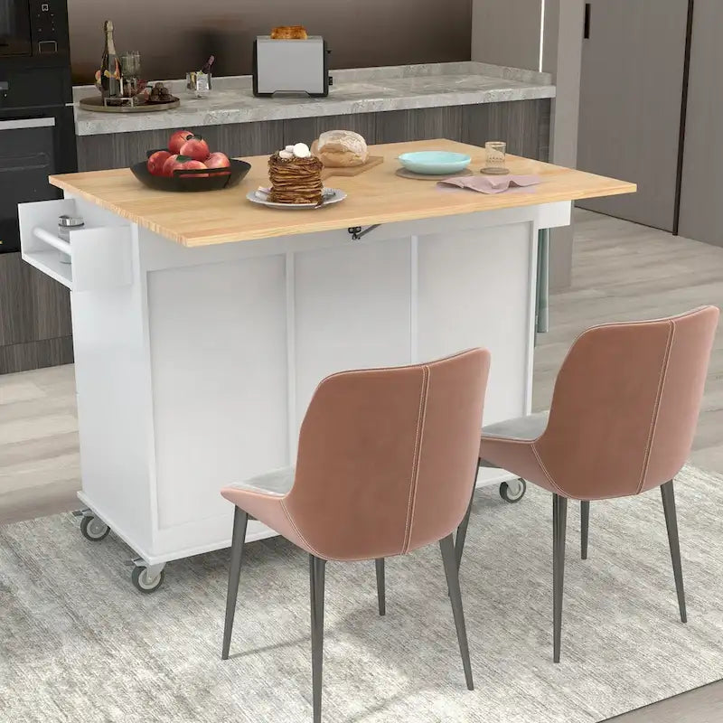 Chariot de cuisine multifonctionnel avec porte-épices et étagères réglables