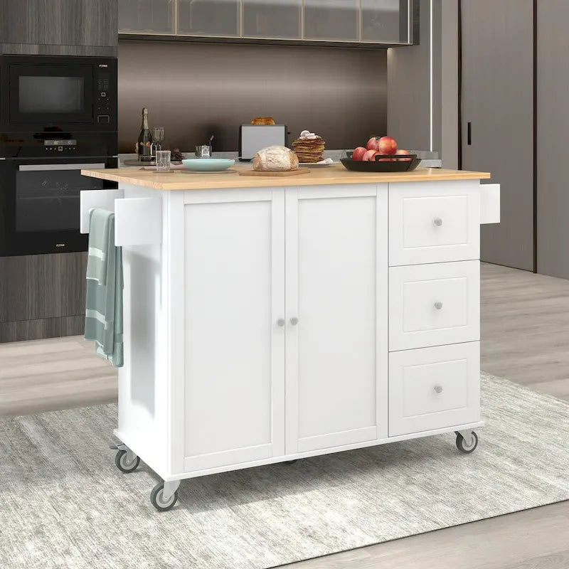 Chariot de cuisine multifonctionnel avec porte-épices et étagères réglables