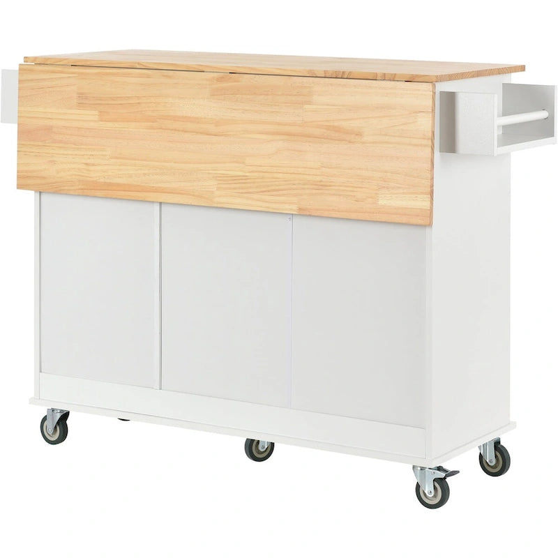 Chariot de cuisine multifonctionnel avec porte-épices et étagères réglables