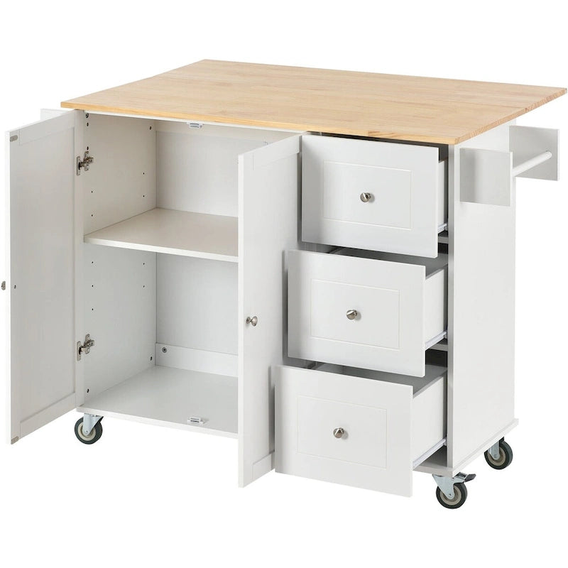 Chariot de cuisine multifonctionnel avec porte-épices et étagères réglables