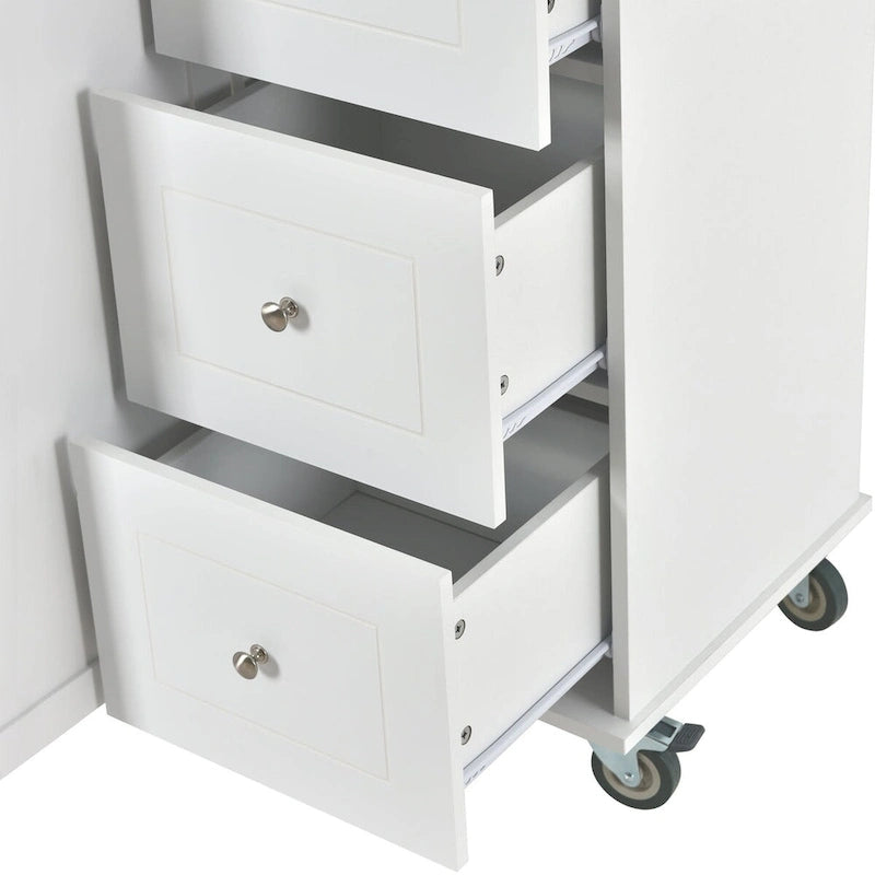 Chariot de cuisine multifonctionnel avec porte-épices et étagères réglables