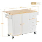 Chariot de cuisine multifonctionnel avec porte-épices et étagères réglables
