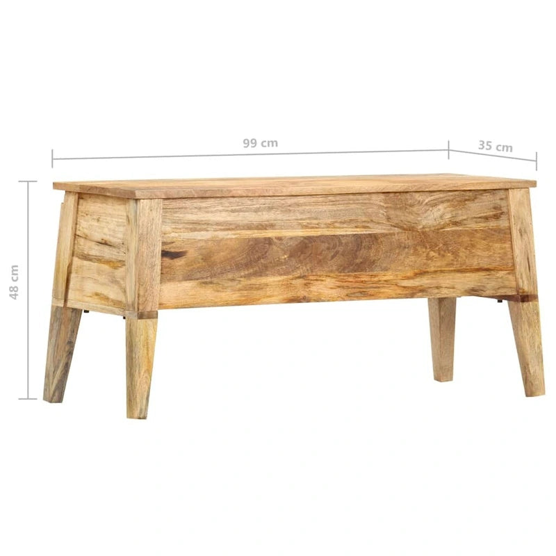 Boîte de rangement vidaXL 39 x 13,8 x 18,9 cm en bois de manguier massif