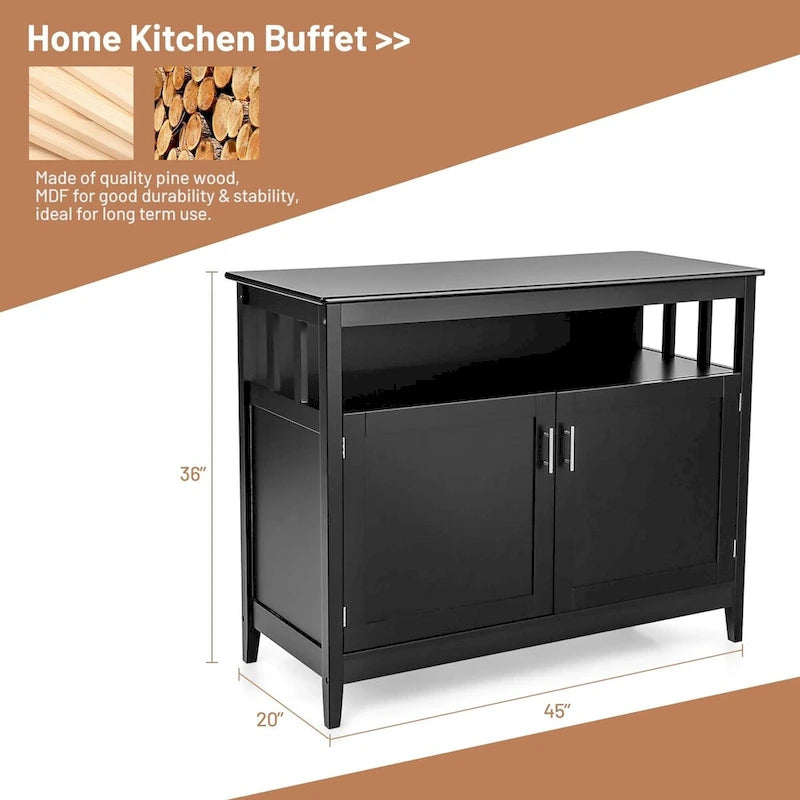 Meuble de rangement de cuisine moderne en bois - Noir - 44,9 x 20,1 x 35,8 (L x l x H)