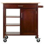 Chariot de cuisine Marissa, noyer - 92 x 47 x 88 cm