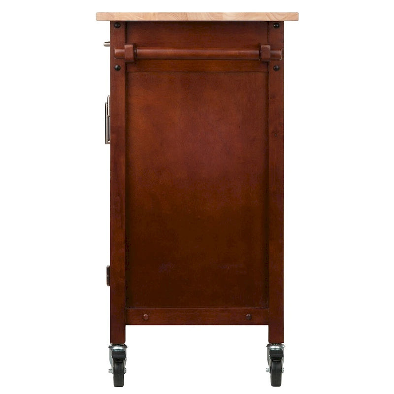 Chariot de cuisine Marissa, noyer - 92 x 47 x 88 cm